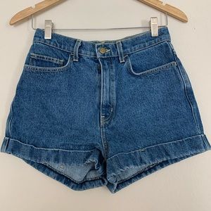 American Apparel Denim Cuffed Shorts